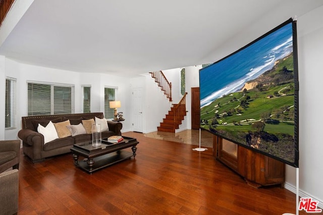 living room featuring hardwood / wood-style flooring