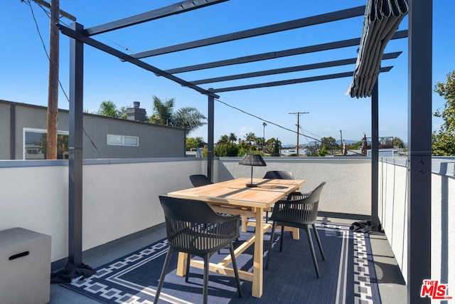 view of patio / terrace featuring a pergola