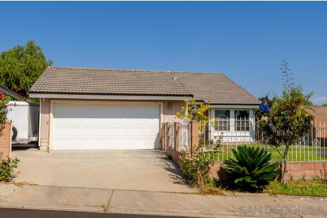 view of front of house with a garage