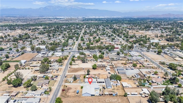 aerial view with a mountain view