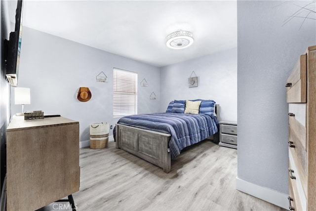 bedroom featuring light hardwood / wood-style floors