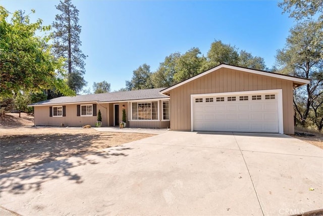 ranch-style home with a garage