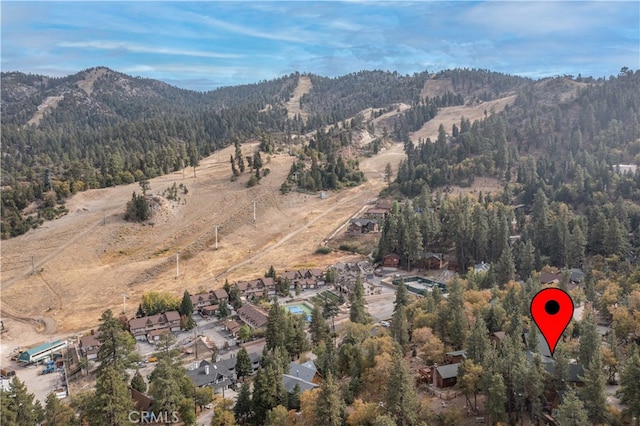 bird's eye view featuring a mountain view