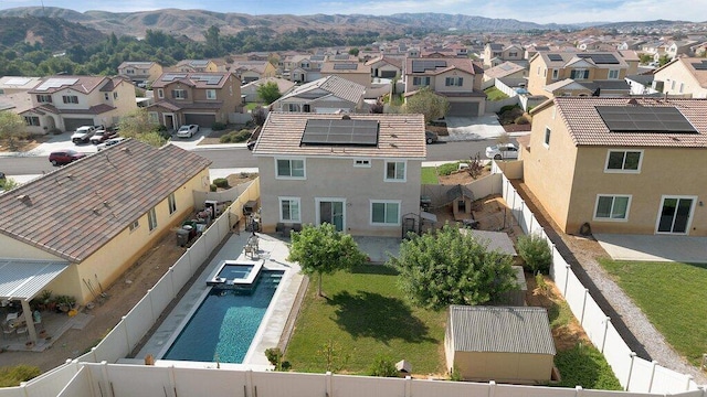 bird's eye view featuring a mountain view