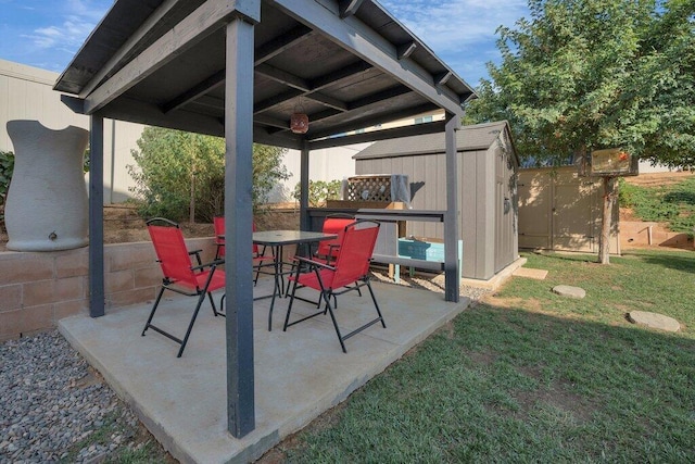 view of patio featuring a gazebo