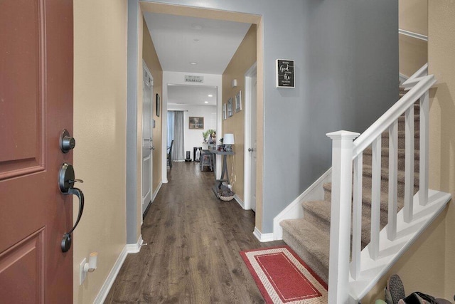 entryway featuring hardwood / wood-style flooring