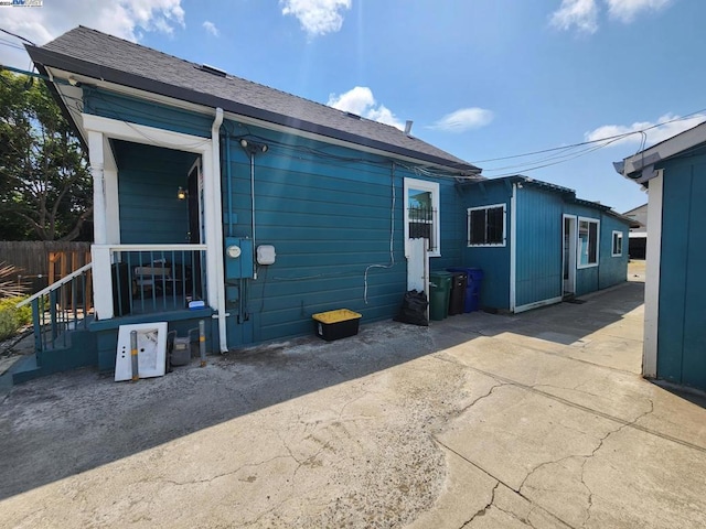 rear view of property with a patio