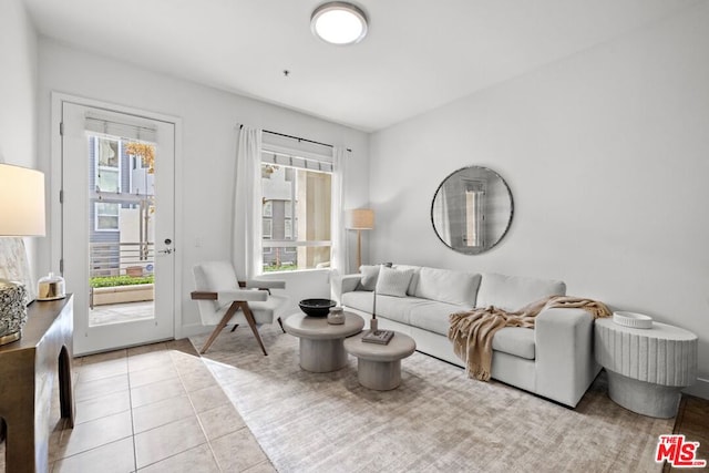 view of tiled living room