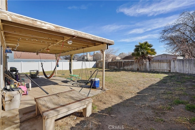 view of yard with a patio area