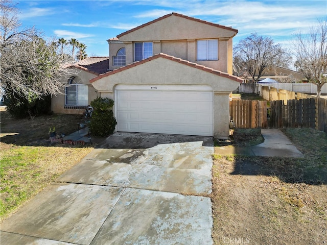 view of front property with a garage