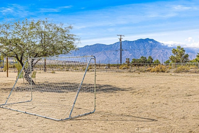 view of mountain feature featuring a rural view