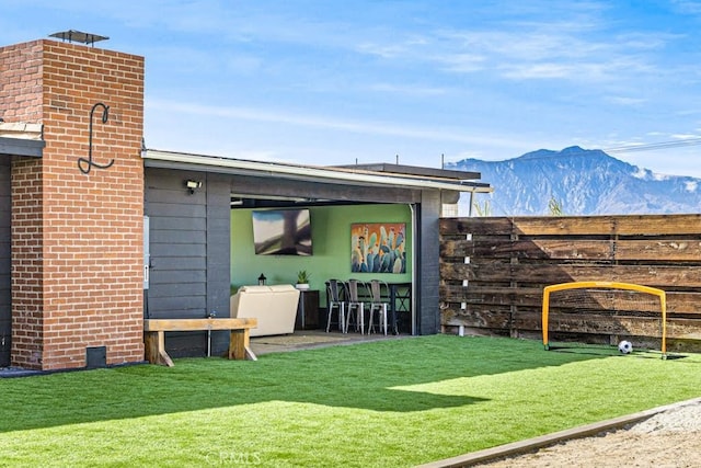 exterior space with a mountain view