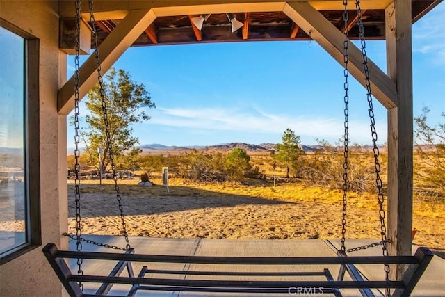 5975 Desert Star Rd Unit 1-2, Johnson Valley, CA 92285 - view of yard with a mountain view