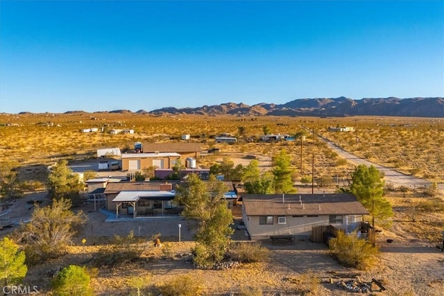 5975 Desert Star Rd Unit 1-2, Johnson Valley, CA 92285 - bird's eye view with a rural view, a mountain view, and view of desert