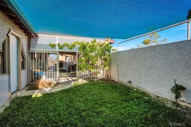 5975 Desert Star Rd Unit 1-2, Johnson Valley, CA 92285 - view of yard featuring a patio and fence
