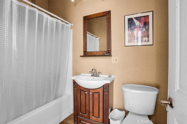 5975 Desert Star Rd Unit 1-2, Johnson Valley, CA 92285 - full bathroom with vanity, shower / bath combo, and toilet