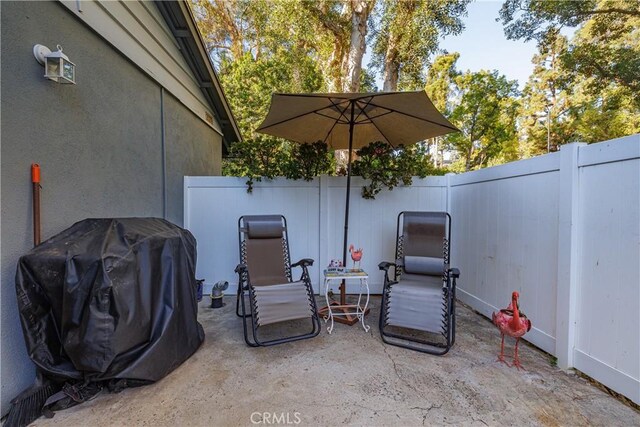 view of patio / terrace featuring area for grilling