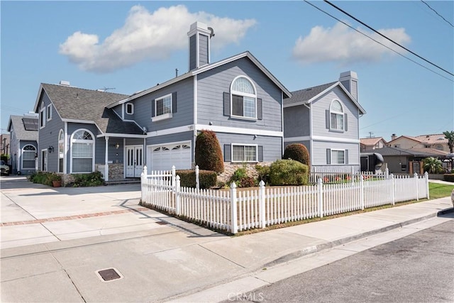 view of property featuring a garage