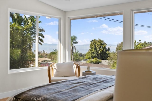 bedroom with multiple windows