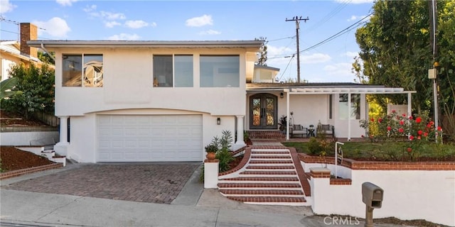 split level home with a garage