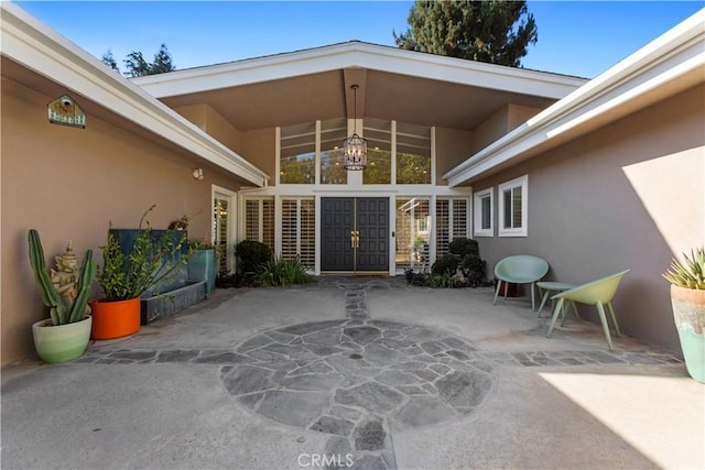 view of patio / terrace with outdoor dining space and french doors