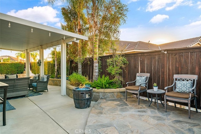 view of patio / terrace featuring an outdoor hangout area