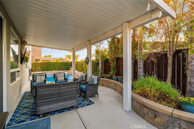 view of patio / terrace with an outdoor hangout area