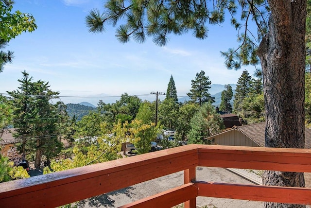 balcony with a mountain view