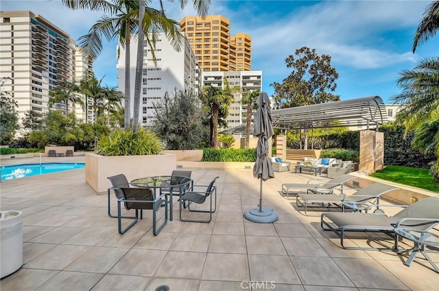 view of patio / terrace with a community pool