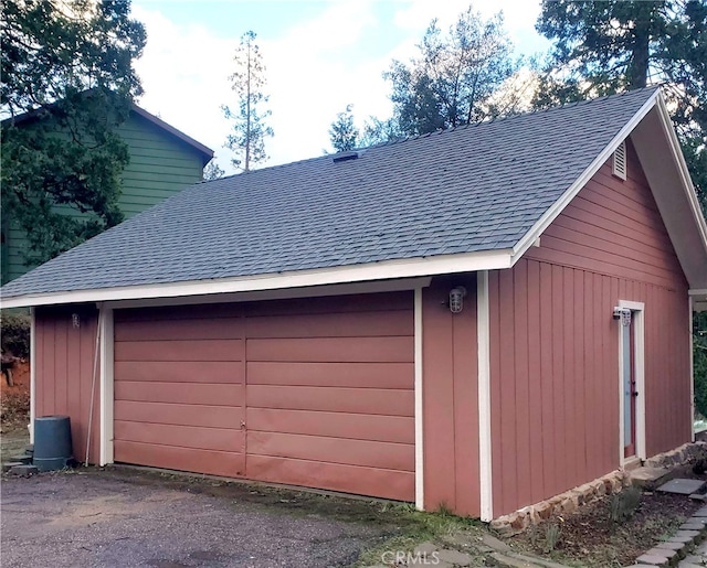 view of garage