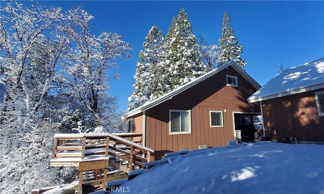 view of snowy exterior