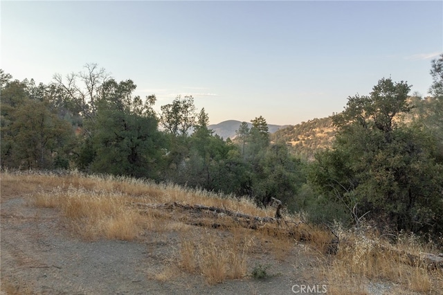 nature at dusk featuring a mountain view