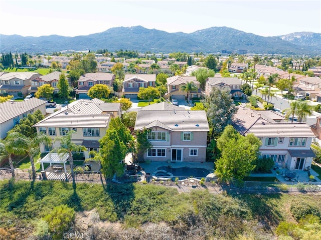 drone / aerial view with a mountain view