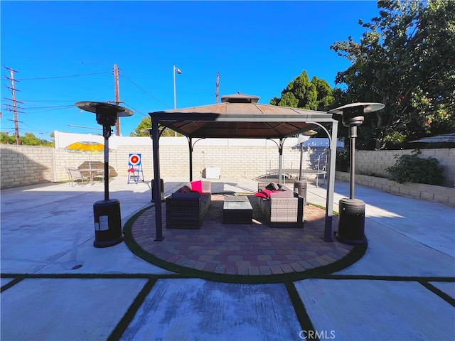 view of patio with a gazebo