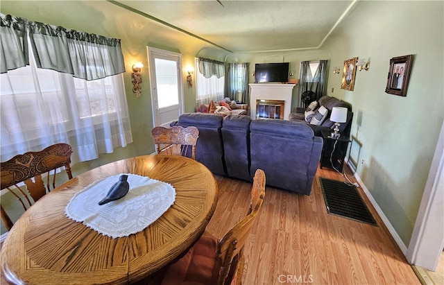 dining room featuring light hardwood / wood-style flooring