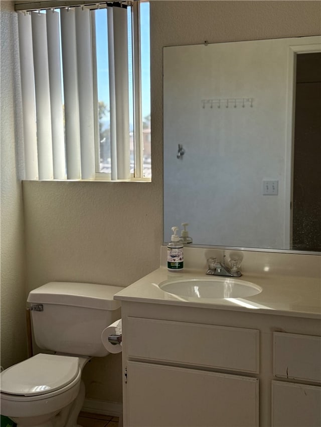 bathroom with vanity and toilet