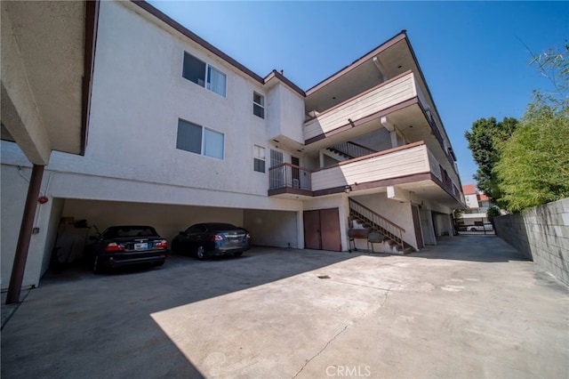 view of property featuring a garage