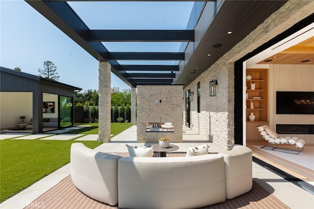 view of patio featuring an outdoor living space