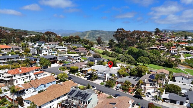 aerial view featuring a mountain view