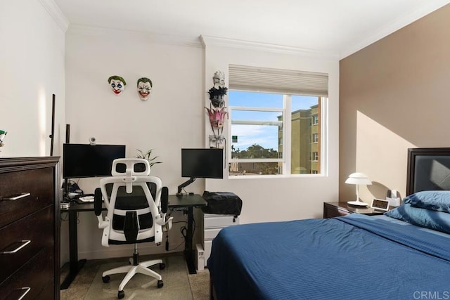 bedroom featuring crown molding