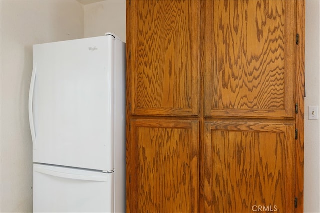 room details with white refrigerator