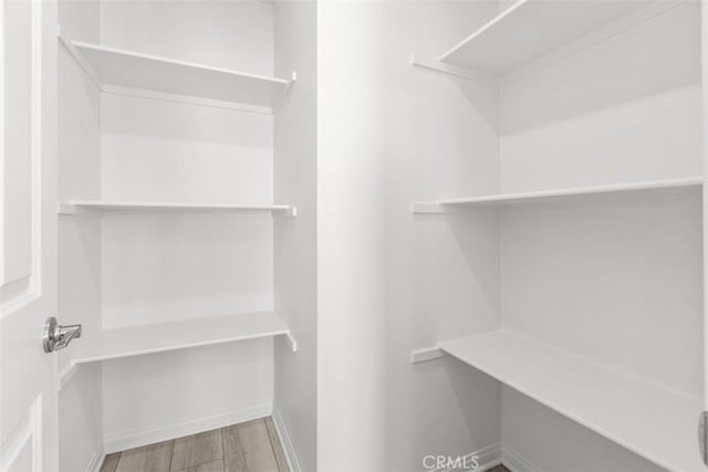 walk in closet featuring hardwood / wood-style flooring