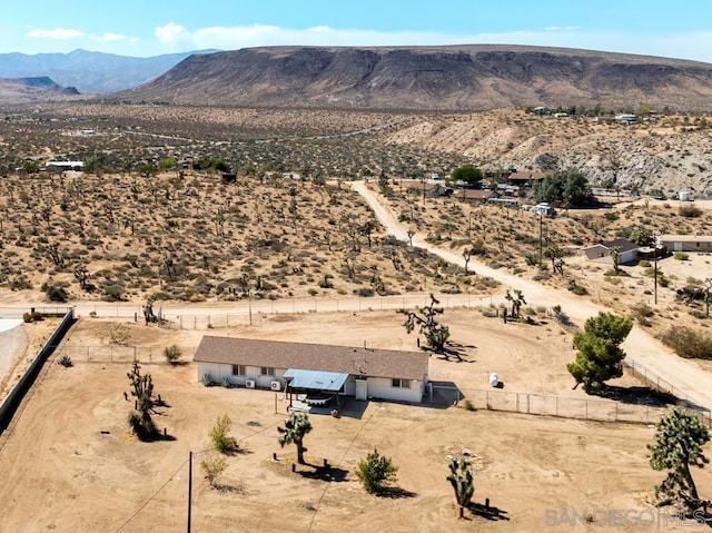 aerial view with a mountain view