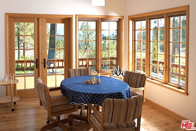 sunroom / solarium with french doors and a wealth of natural light