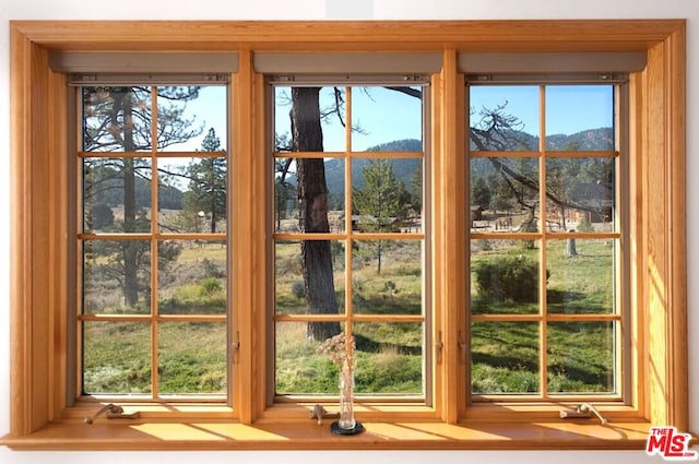 entryway featuring a mountain view