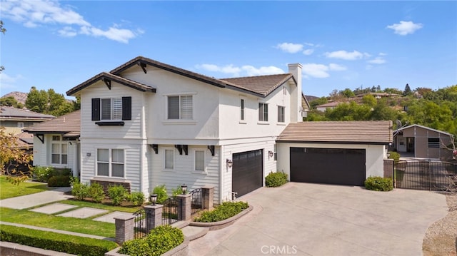 view of property with a garage