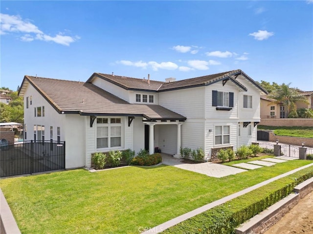 view of front of property with a front yard