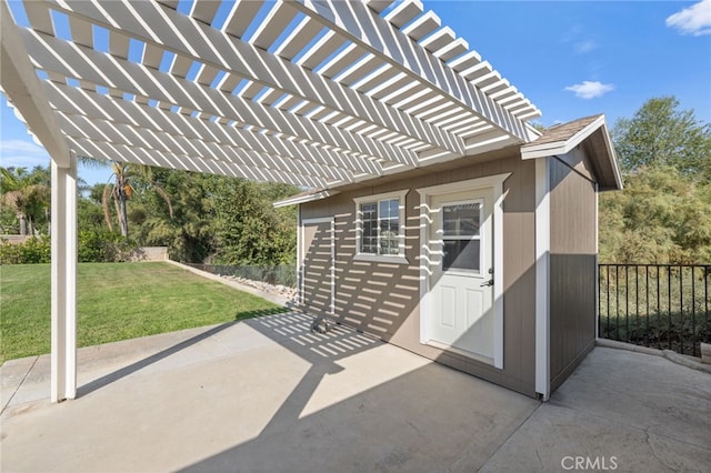 view of patio / terrace with a pergola