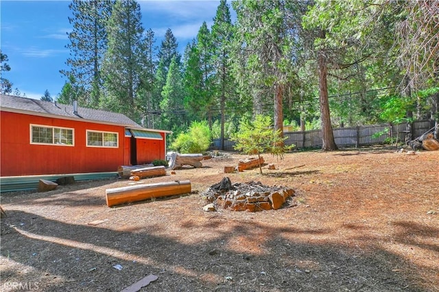 9226 La Porte Rd, Brownsville, CA 95919 - view of yard with a fire pit and fence