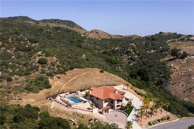 aerial view featuring a mountain view